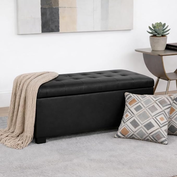 HomePop Large Tufted Storage Bench