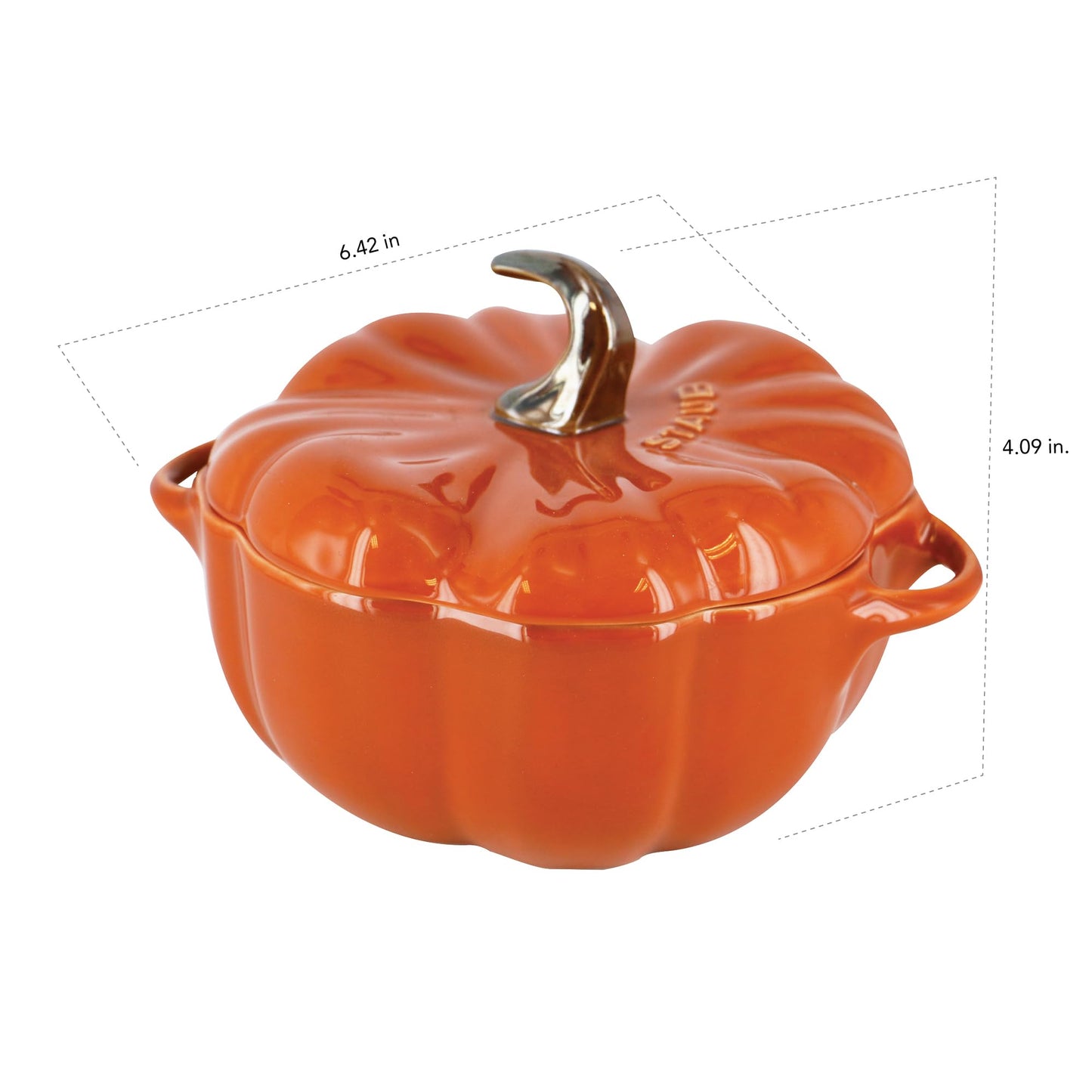 Staub Ceramic 16-oz Petite Pumpkin Cocotte - Burnt Orange
