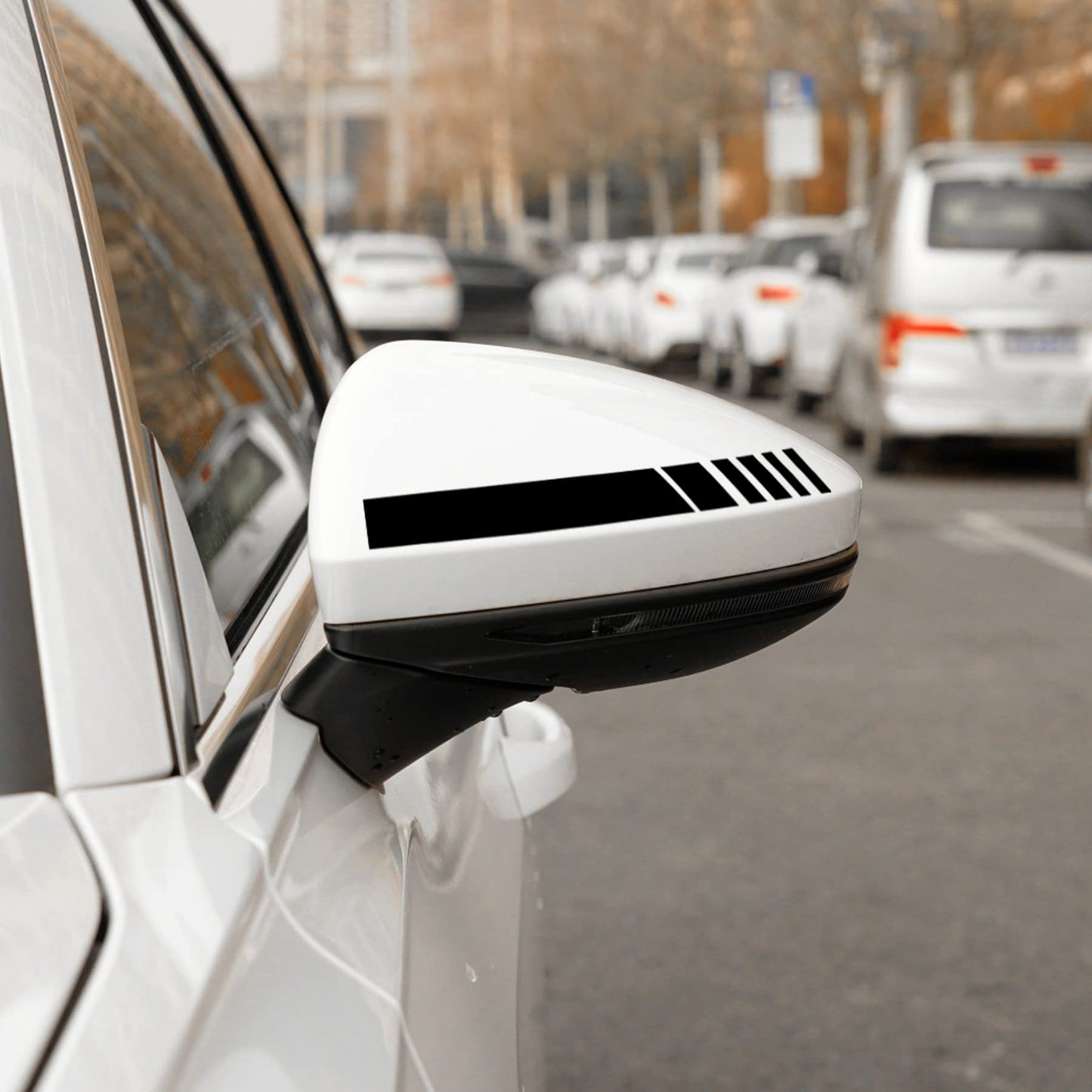 SINGARO Car Exterior Accessories Rear View Mirror Stickers Decor Car Body Sticker Vinyl 4pcs (Black)