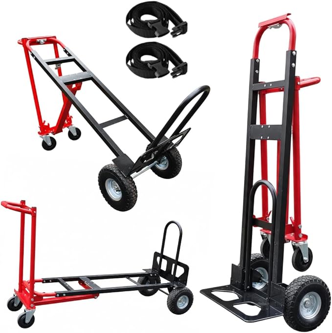 Red Convertible Hand Truck Dolly Cart