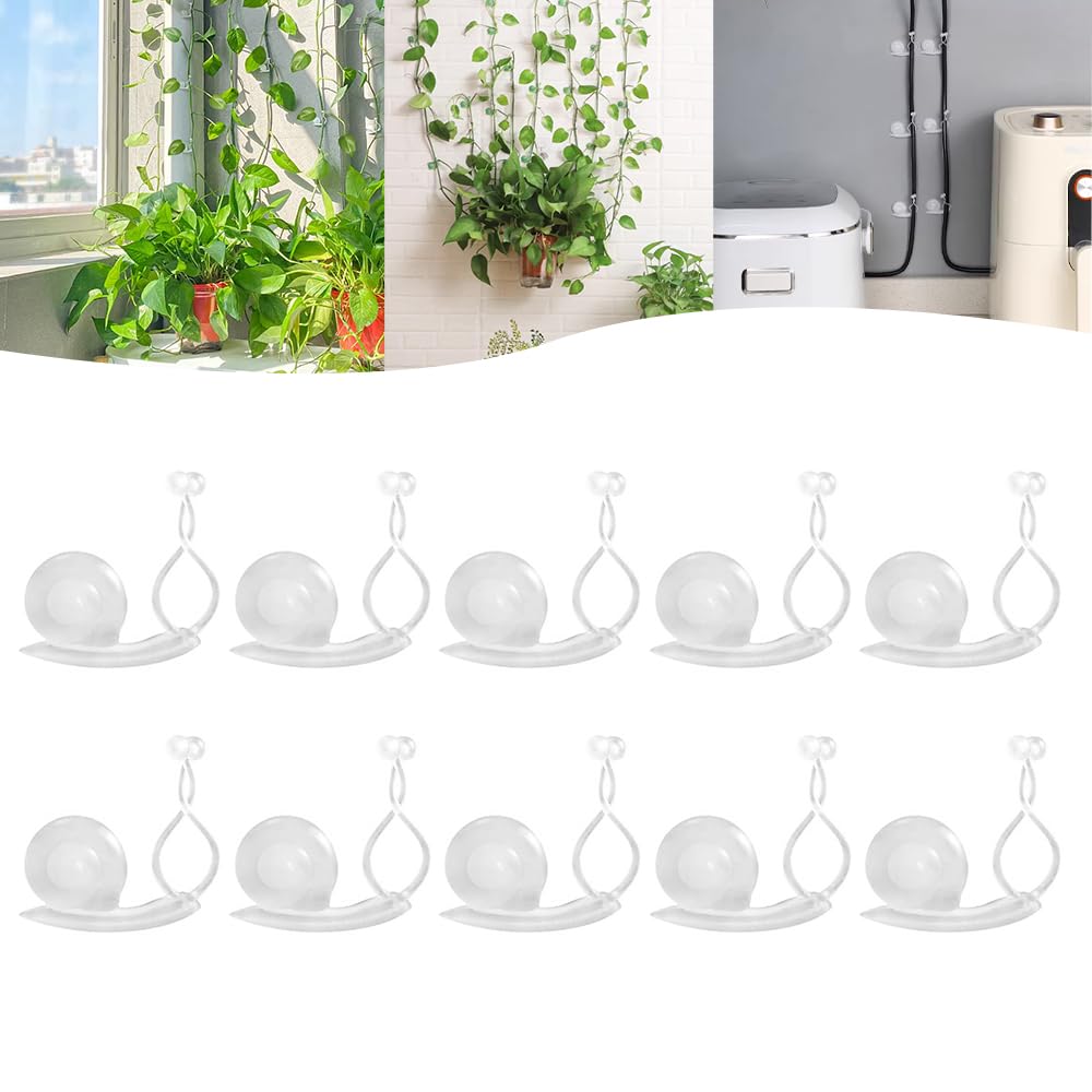 Pothos Plant Fixer, Plant Climbing Wall Fixture Clips, Vegetable Plastic Clip, Garden Self Strong Adhesive Hook, Grape Vine for Indoor Outdoor Traction Wire Invisible Clip Decoration (30, Clear)