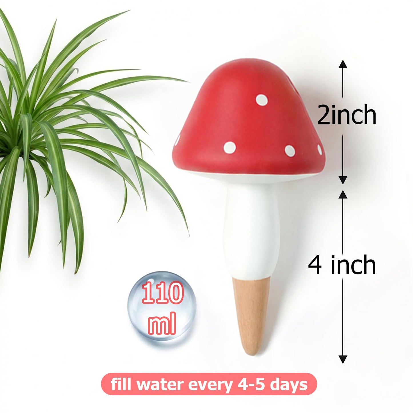 Prashent Plant Watering Globes, 16 Pack Self-Watering Terracotta Spikes - Mushroom Shape Irrigation Devices for Indoor & Outdoor Plants, Slow Release Watering System