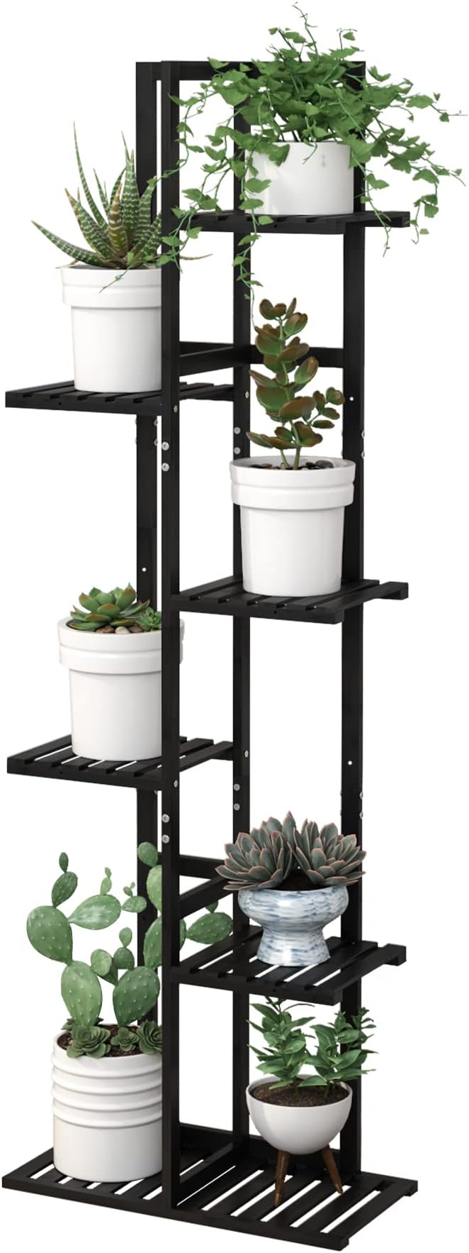 Laiensia Bamboo Plant Stand Rack 6 Tier, Indoor&Outdoor Planter Display Shelves