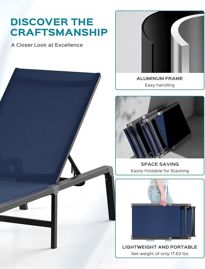 Aluminum Chaise Lounge Ourdoor