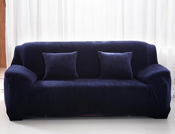 vctops 1-Piece Velvet Plush Stretch Loveseat Sofa Slipcover