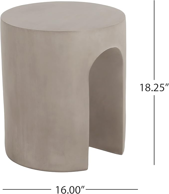 Christopher Knight Home Outdoor Round Side Table, U-Shaped Patio Garden Stool