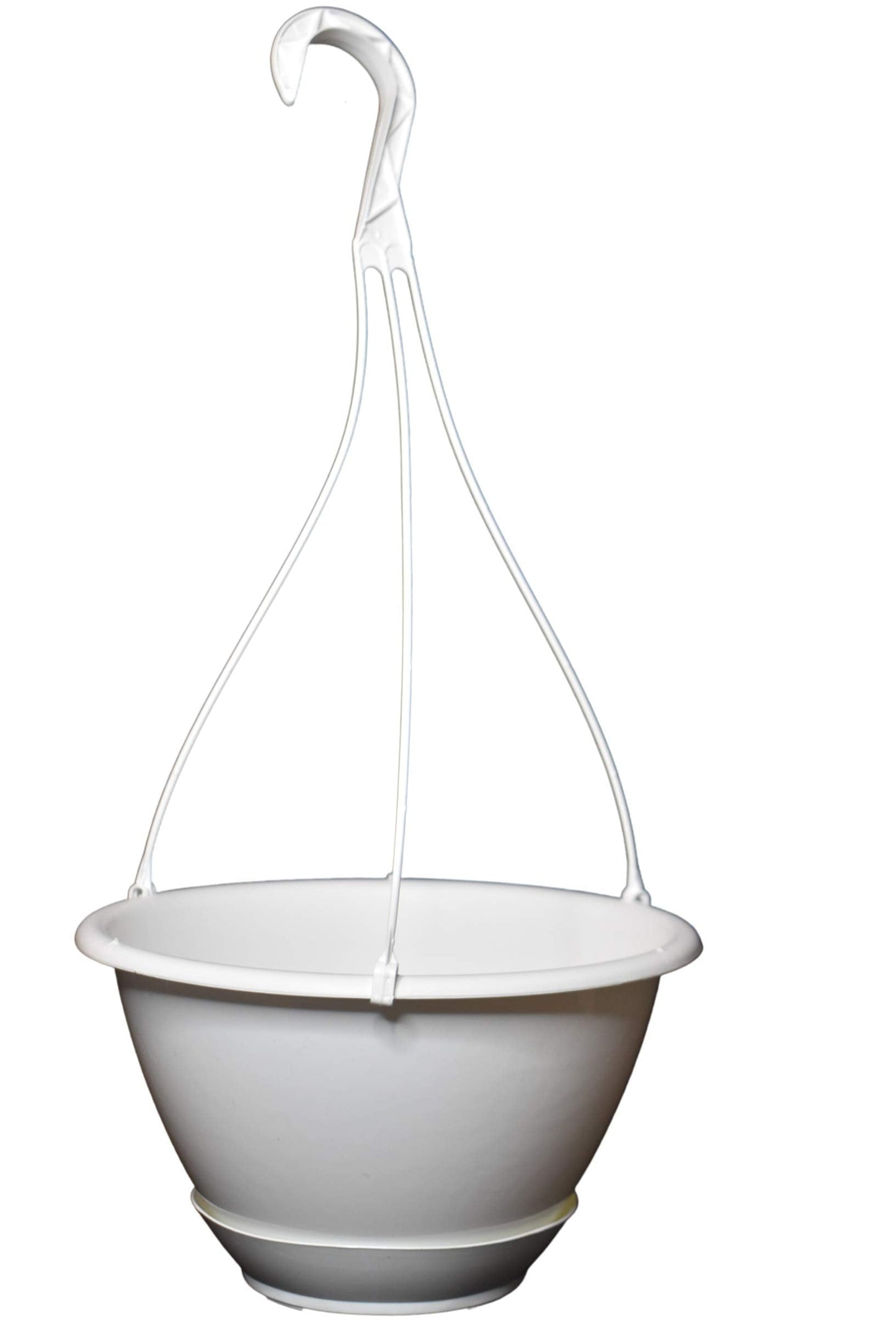 10" White Plastic Hanging Basket with Saucer for Indoor/Outdoor Use by Koba (5)
