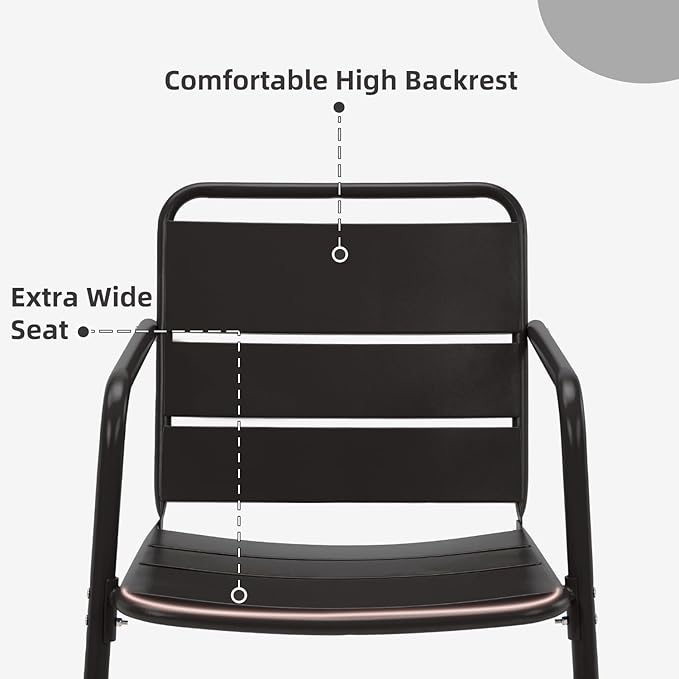 MELLCOM Patio Chairs Set of 2, Small Patio Furniture Set