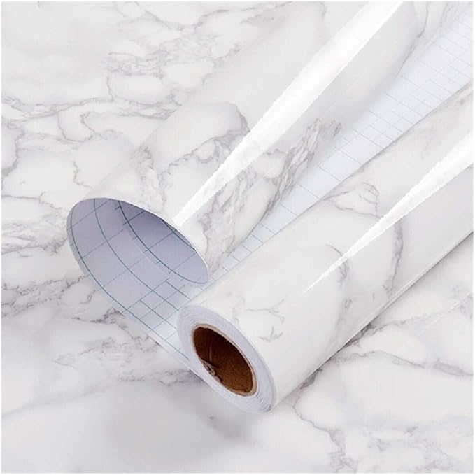 practicalWs Marble Paper Granite Gray/White Roll Kitchen Countertop Cabinet