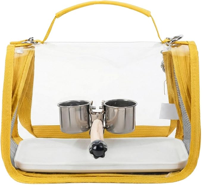 Bird Backpack Carrier,Bird Transport Bag with Perch,Lightweight Parakeet Cage - for Parrot Parakeet Cockatiel Conure Cockatoo Outdoor Travel Camping Road Trip Vacation