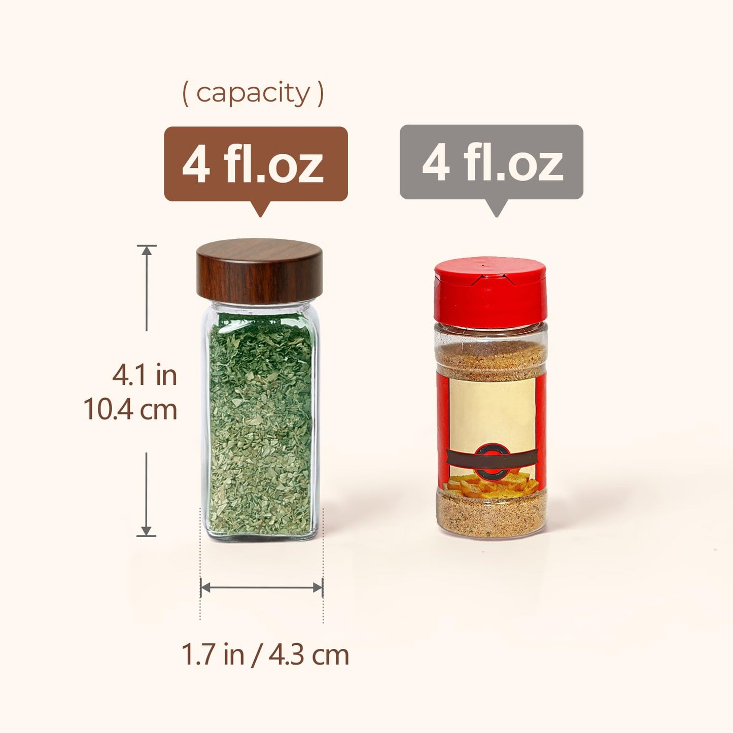 ComSaf 24Pcs (4Oz) Glass Spice Jars with Label, Airtight Seasoning Containers with Lid for Home Cooks to Organizing Herbs, Sugar, Pepper, Salt, Glass Spice Bottles Organize Cabinet & Drawer