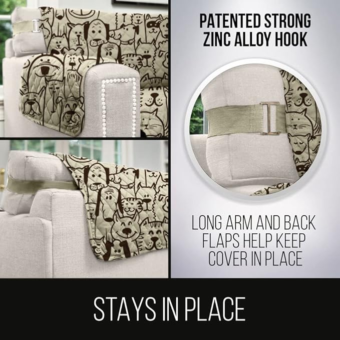 Sofa Shield® Couch Slip Covers for Dogs, Reversible Furniture Protector