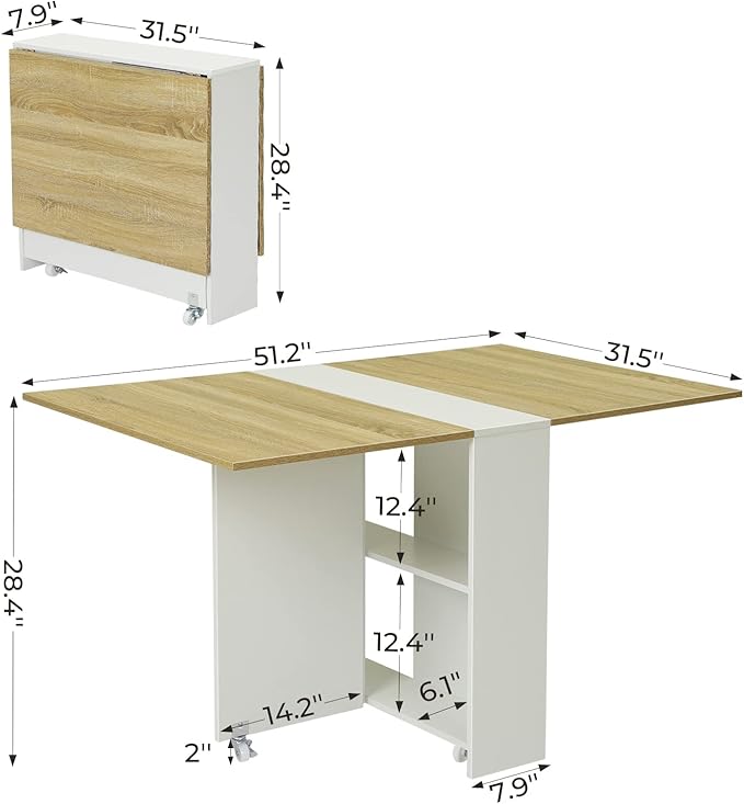 Tiptiper Folding Dining, Versatile Dinner Table