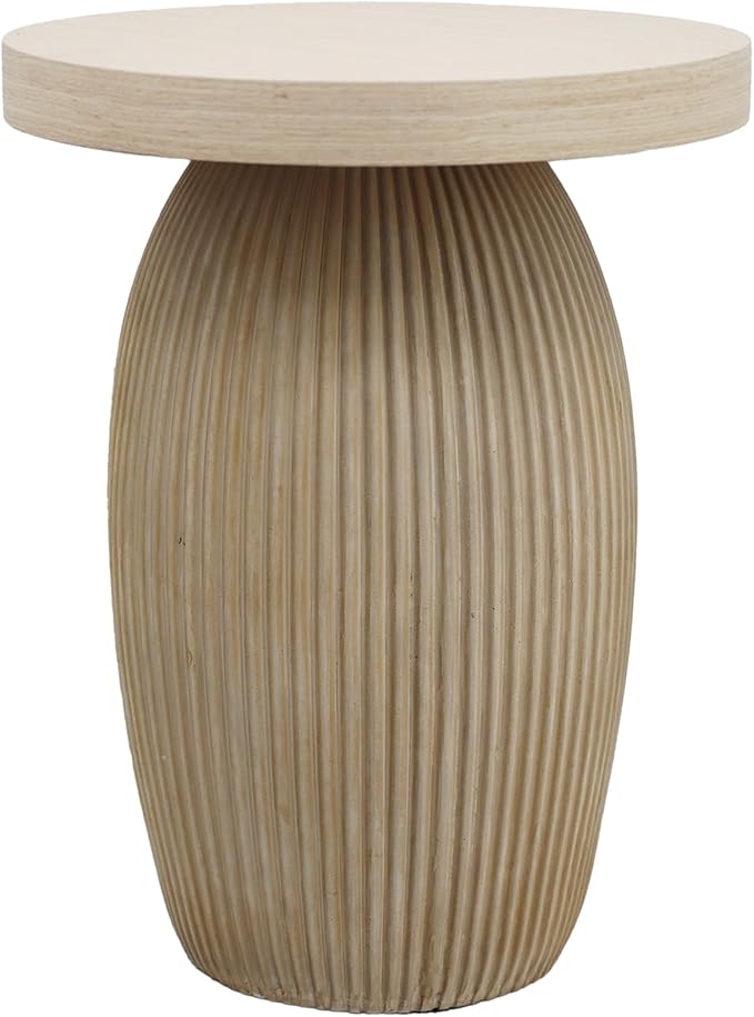 PARISLOFT Rustic Mushroom Side Table, Bohemian End Table