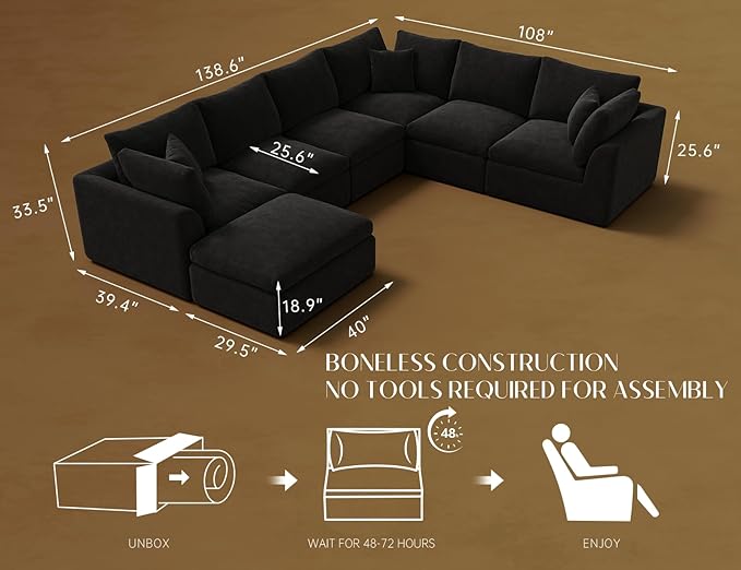 ohllob Oversized Sectional Couches