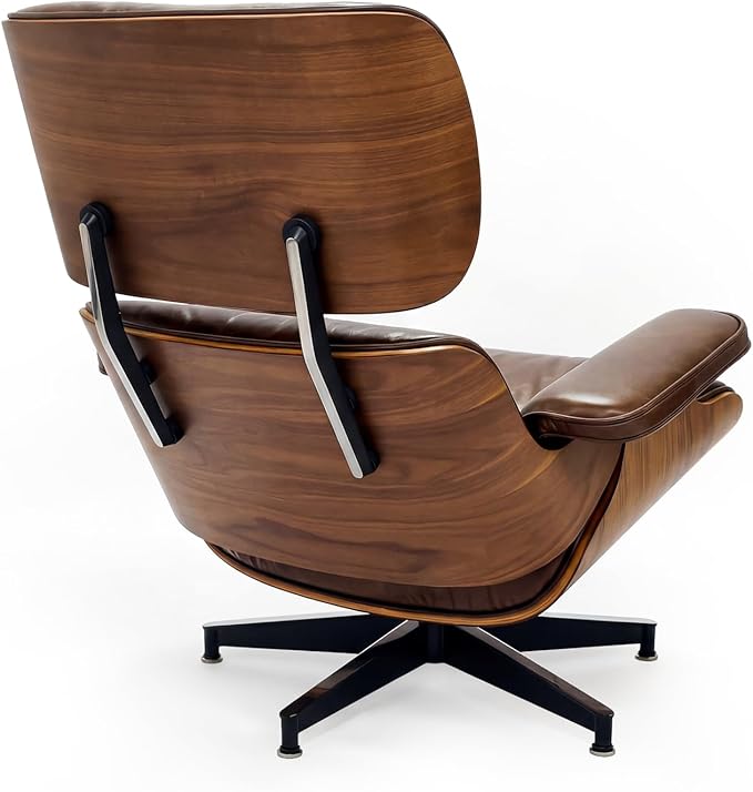 Top Grain Leather, Mid Century Chaise Lounge Chair and Ottoman, Reading Chair
