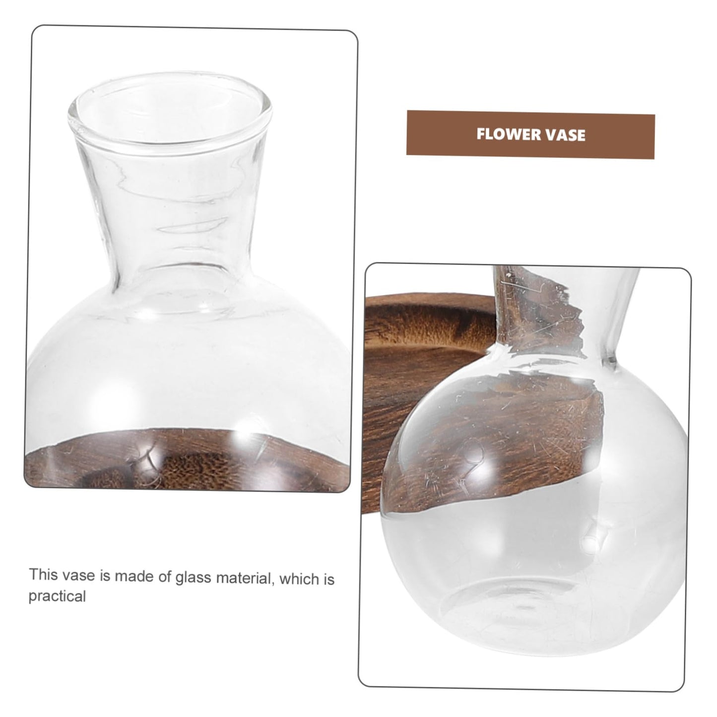 LIOOBO Modern Home Decor Glass Vase Pothos Plant Container Desktop Terrarium Bud Vase Centerpiece