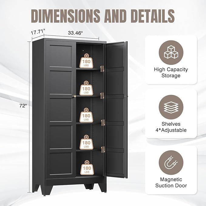 Yizosh Metal Pantry Cabinet,