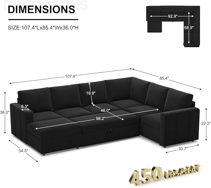 Belffin Modular Sectional Sleeper Sofa
