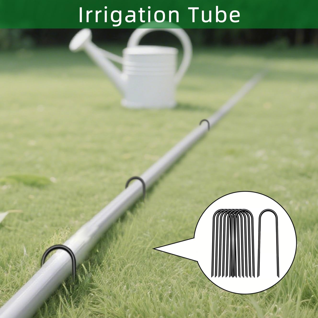 4 inch 25 Pack U Shape Black Garden Stakes,11 Gauge Garden Pins,U-Shaped Tent Stakes,Galvanized Landscape Staples for Yard Lawn,Tube, Landscape Fabrics,Irrigation Hose and Weed Barriers.