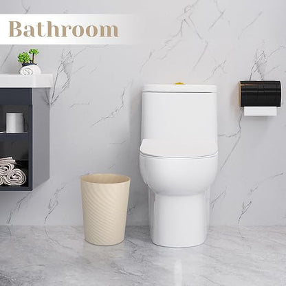 UUJOLY Bathroom Small Trash Can with Trash Bag Plastic Garbage Can Round Waste Basket for Bathrooms, Laundry Room, Kitchens, Offices, Kids Rooms, Dorms, 1.8 Gallons, 3 Pack (Blue Green Beige)