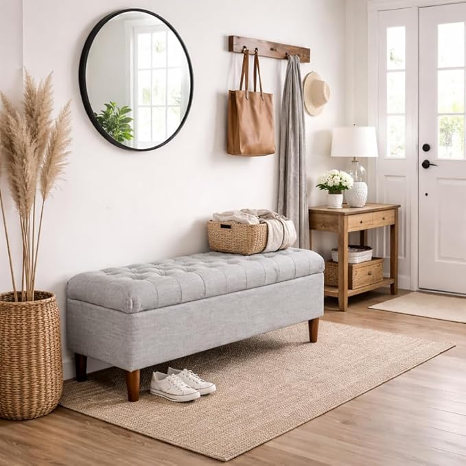 Homepop Home Decor | Tufted Ainsley Button Storage Ottoman Bench
