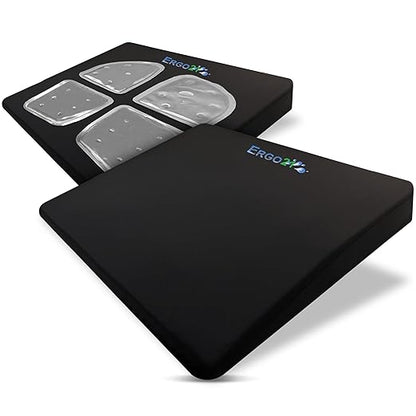 ERGO21 LiquiCell Sports Cushion - 2.5 Inch Thick Seat Pad for Tailbone, Hip & Lower Back Pain Relief - Ergonomic Comfort for Car, Office, Stadium & Wheelchairs- Better Than Gel, Foam or Air