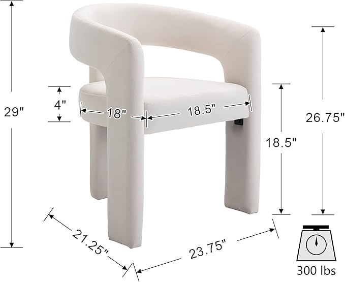 VESCASA Velvet Barrel Dining Chair