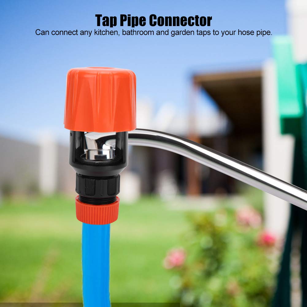 Water Connector Universal Tap to Garden Hose Pipe Connector, Mixer Kitchen Tap Adapter Faucet Adapter Hose Connector for Indoor, Outdoor, Garden, Patio, Watering Irrigation Tool (Orange)