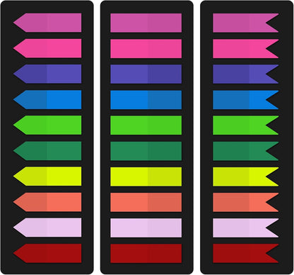 KICNIC Page Markers Sticky Index Tabs 750 Pcs, Arrow Flag Tabs Self Adhesive, Sticky Notes for Page Marking and Highlighting [3 Designs, 10 Colors] Writable, Repositionable