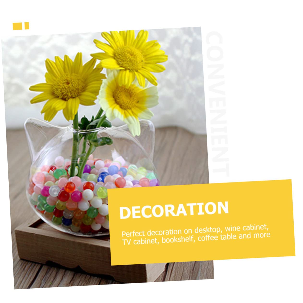PRETYZOOM 2pcs Cat Shaped Glass Vase Hydroponic Plant Holder for Home Decor Cute Pink Cat Design Terrarium Container