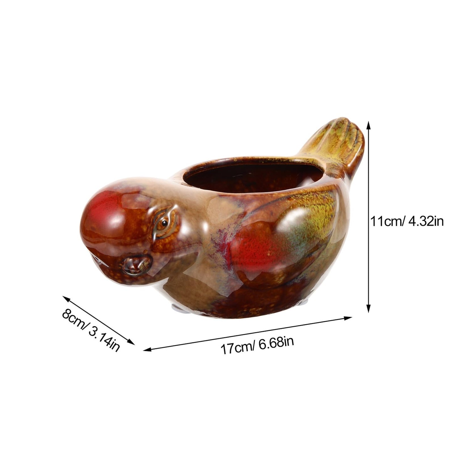 MAGICLULU Ceramic Bird Planter Pot for Small Succulents Balcony Outdoor Flower Pot with Glazed Finish Decorative Ceramic Planter for Garden and Home
