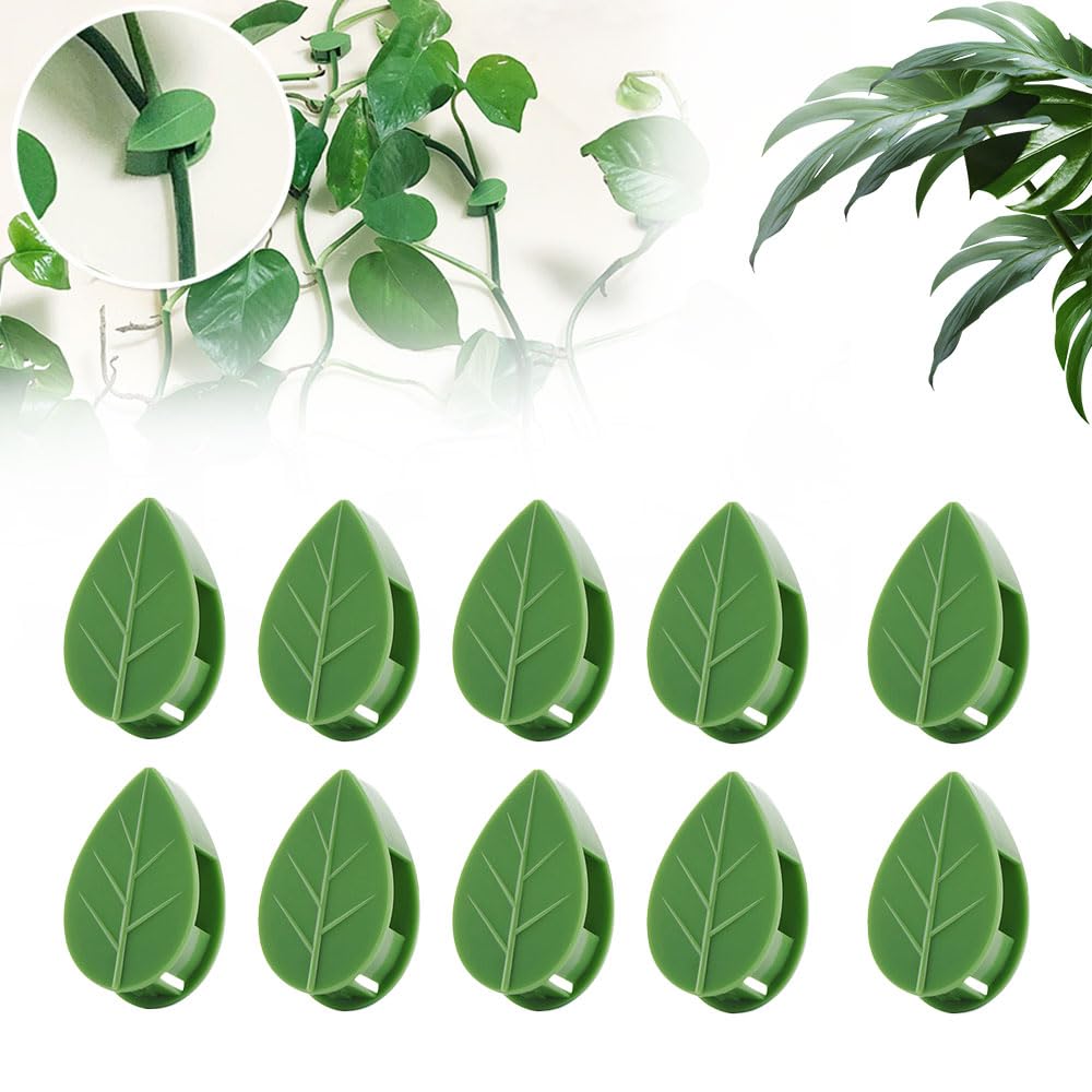 100 PCS Plant Climbing Wall Fixture Clips, Plastic Plant Clips Climbing Plant Wall Clips for Vines, Plant Support Clips Plant Vine Wall Clips Plant Fixture Clips Vine Holder for Indoor Plants (Green)