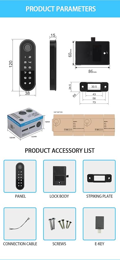 Waterproof Smart Fingerprint Cabinet Lock