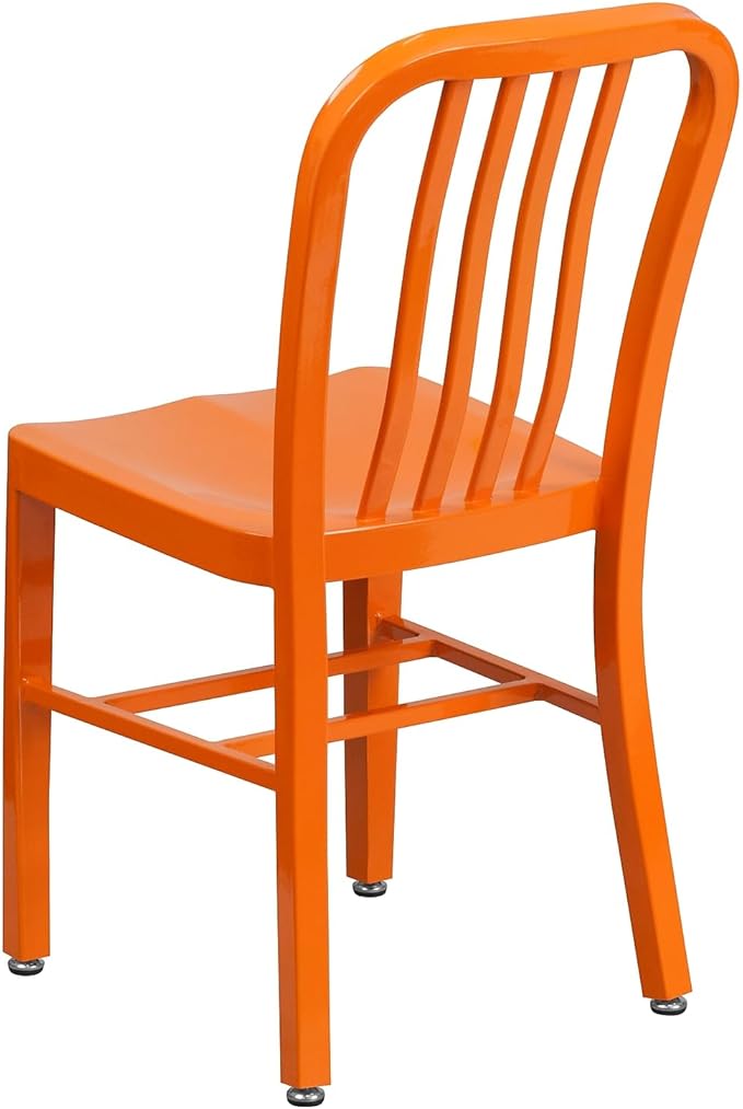Flash Furniture Commercial Grade Orange Metal Indoor-Outdoor Chair