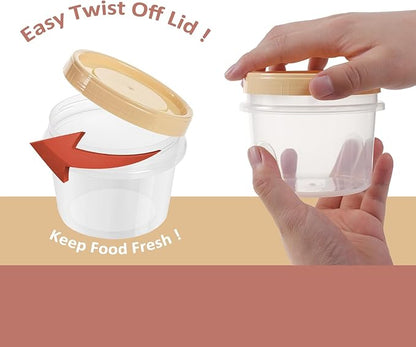 Screw Top Containers for Food 16 Oz, 30 Pack, 2 Cup Storage Containers with Lid, Reusable Twist Top Containers Twist Lock Stackable Round Twist Cap Plastic Freezer Container for Soup, 5-Color
