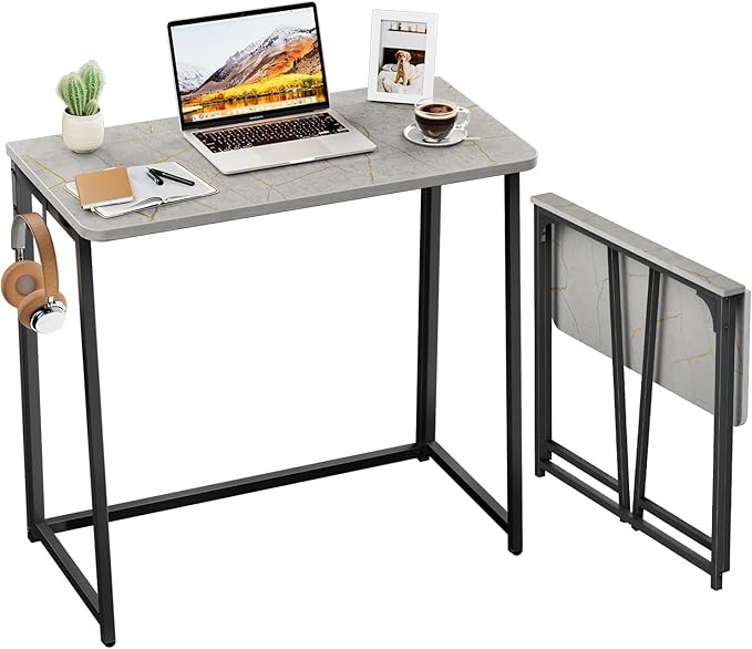 WOHOMO Small Foldable Computer Desk Writing Study Desk Easy Assembly