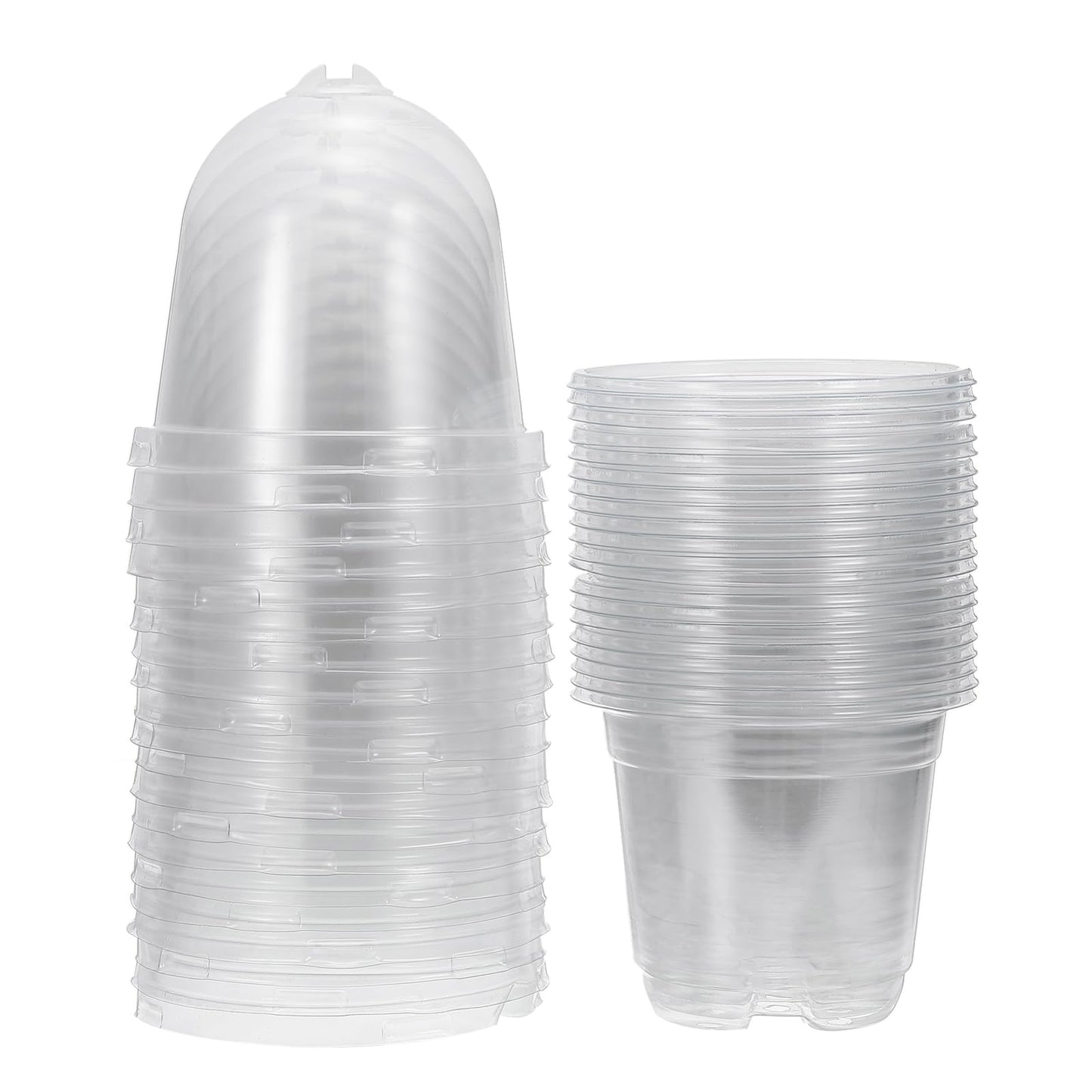 PATIKIL Nursery Pots with Humidity Dome, 20 Sets 3.5" Plastic Gardening Pot Planting Container Cups Plant Starting Pots with Drainage Holes, Transparent