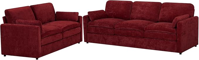 2 Pieces Chenille Sofa Set