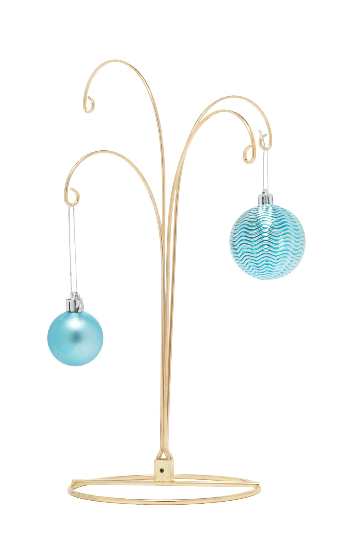 Creative Hobbies 2 Pack of Metal Ornament Display Stands – 12″ Tall with Four Hooks at Varying Heights for Christmas Ornaments and Keepsakes (Gold)
