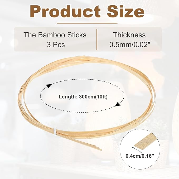 MECCANIXITY 3 Rolls Bamboo Strips