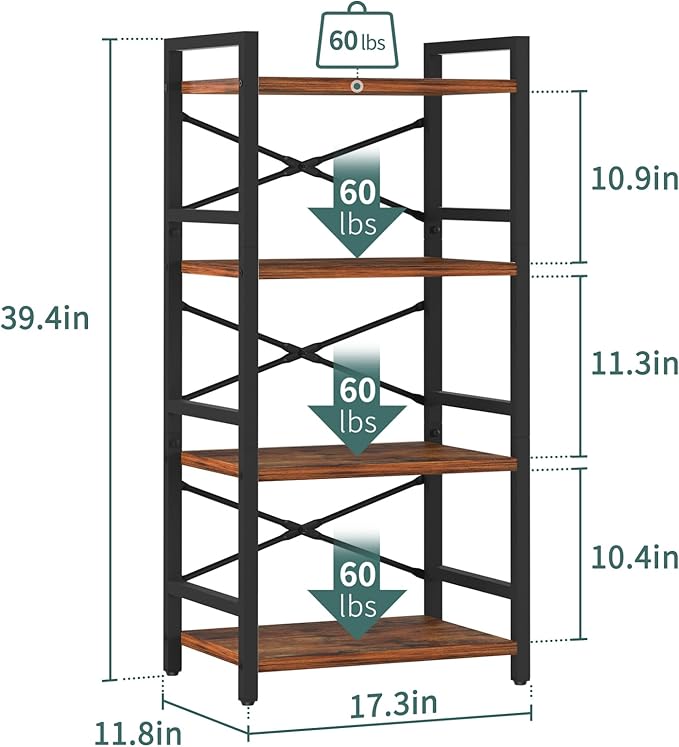 Yoobure 4 Tier Bookshelf
