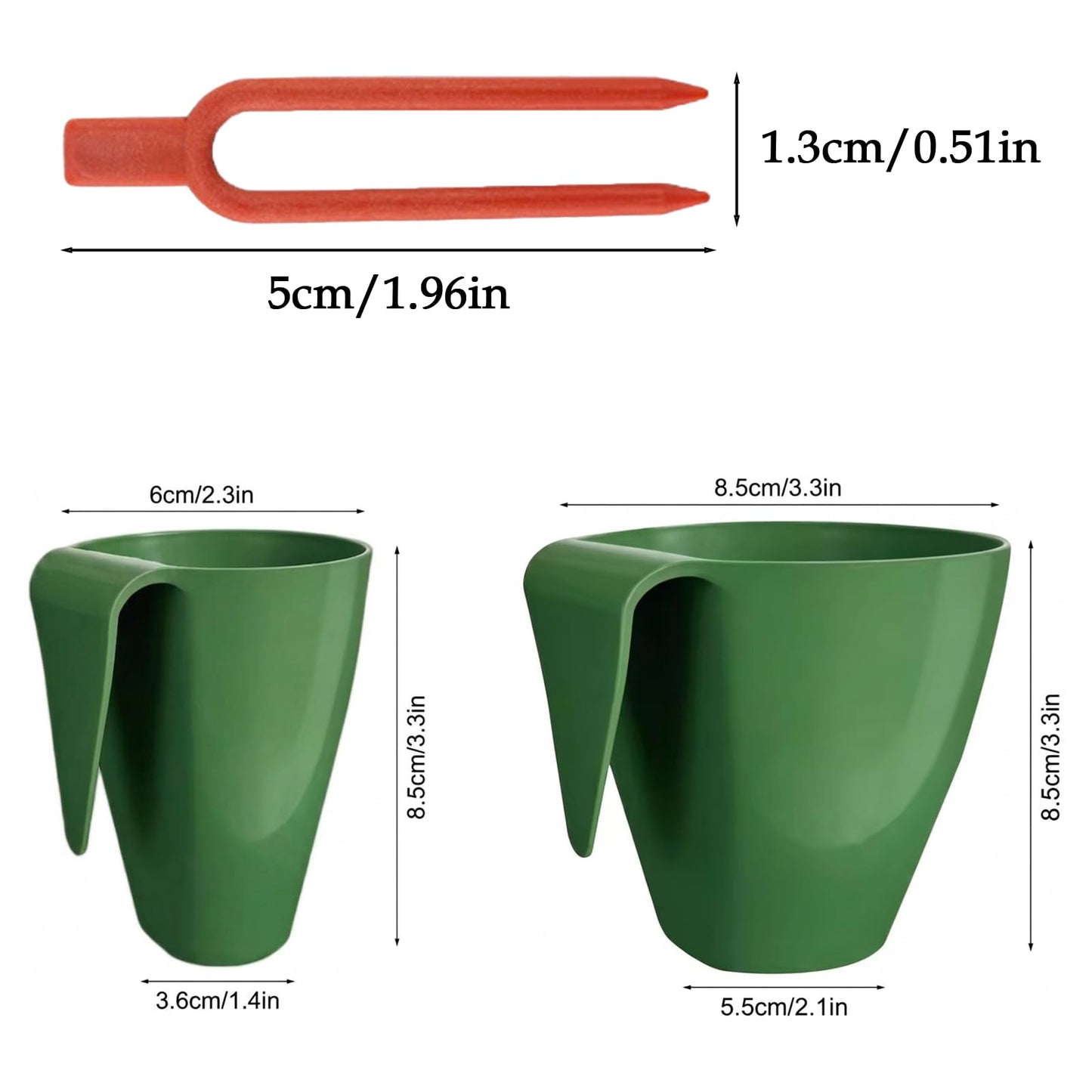 Strawberry Rooting Cup Kit with 20 Forks, Strawberry Propagation Cups, Space-Saving Hanging Design, Plastic Planter for Garden, Greenhouse, and Balcony (Large,green10pc)