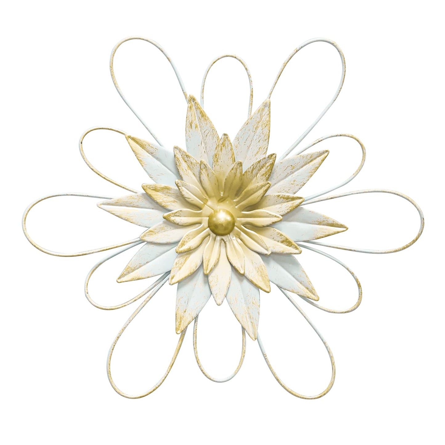 hogardeck Metal Flower Wall Decor - 13" Metal Floral Wall Decoration for Bedroom, Living Room, Bathroom, Kitchen, Outdoor Wall Art