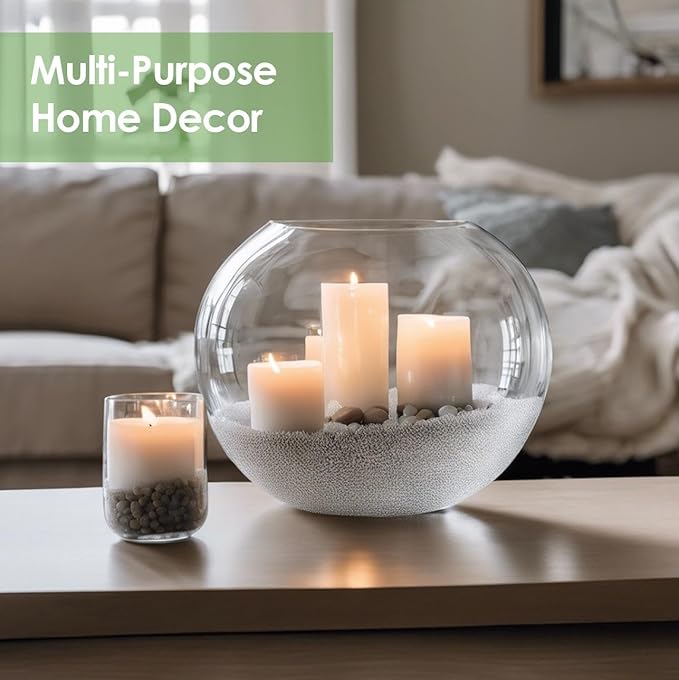 Glass Bubble, 6" Height x 8" Width Glass Fish Bowl Vase, Bubble Bowl vase for Terrarium, Flower vase Centerpiece