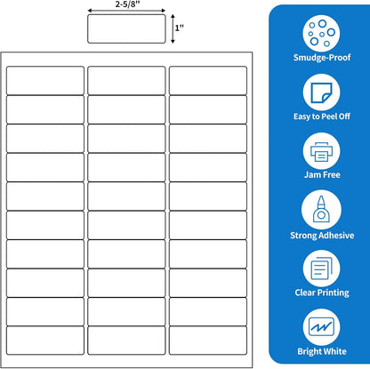 BESTEASY 30-up 4000 Sheets 1" X 2-5/8" Address Shipping Labels for Laser and Inkjet Printers, FBA Product Labels (120000 Labels)