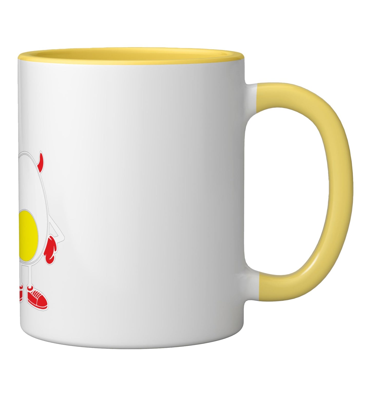 Funny Halloween Party Devil Egg Yolk Food Lover Lazy Costume Ceramic Mug, Yellow/White