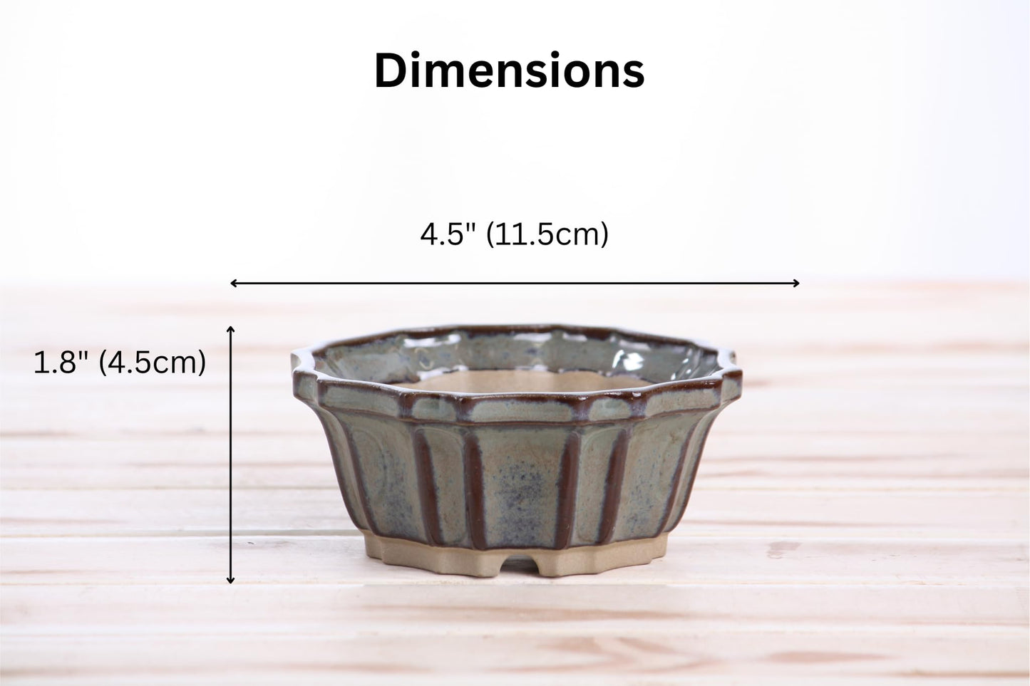 Willow Bonsai Ceramics Flower Design Bonsai Pot 4.5 Inch – Elegant Ceramic Bonsai & Succulent Planter, High‑Fired Frost‑Proof Stoneware with Drainage & Wiring Holes, Handmade in USA (Starry Night)