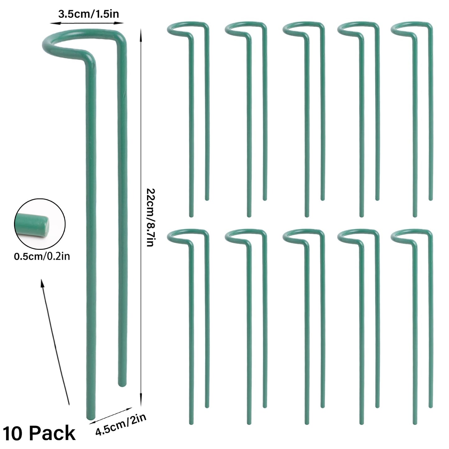 GOOOXIM Indoor Plant Stakes – 8.7" U-Shaped Durable Iron Support for Monstera & Potted Plants, Perfect for Small to Medium Climbing Plants, 10-Pack, Ideal for Home Décor & Plant Lovers