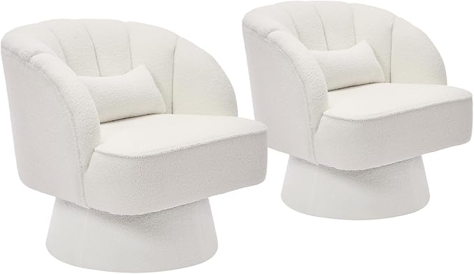 Garvee Ultra-Plush Swivel Accent Chair, 360° Barrel Lounge Chair